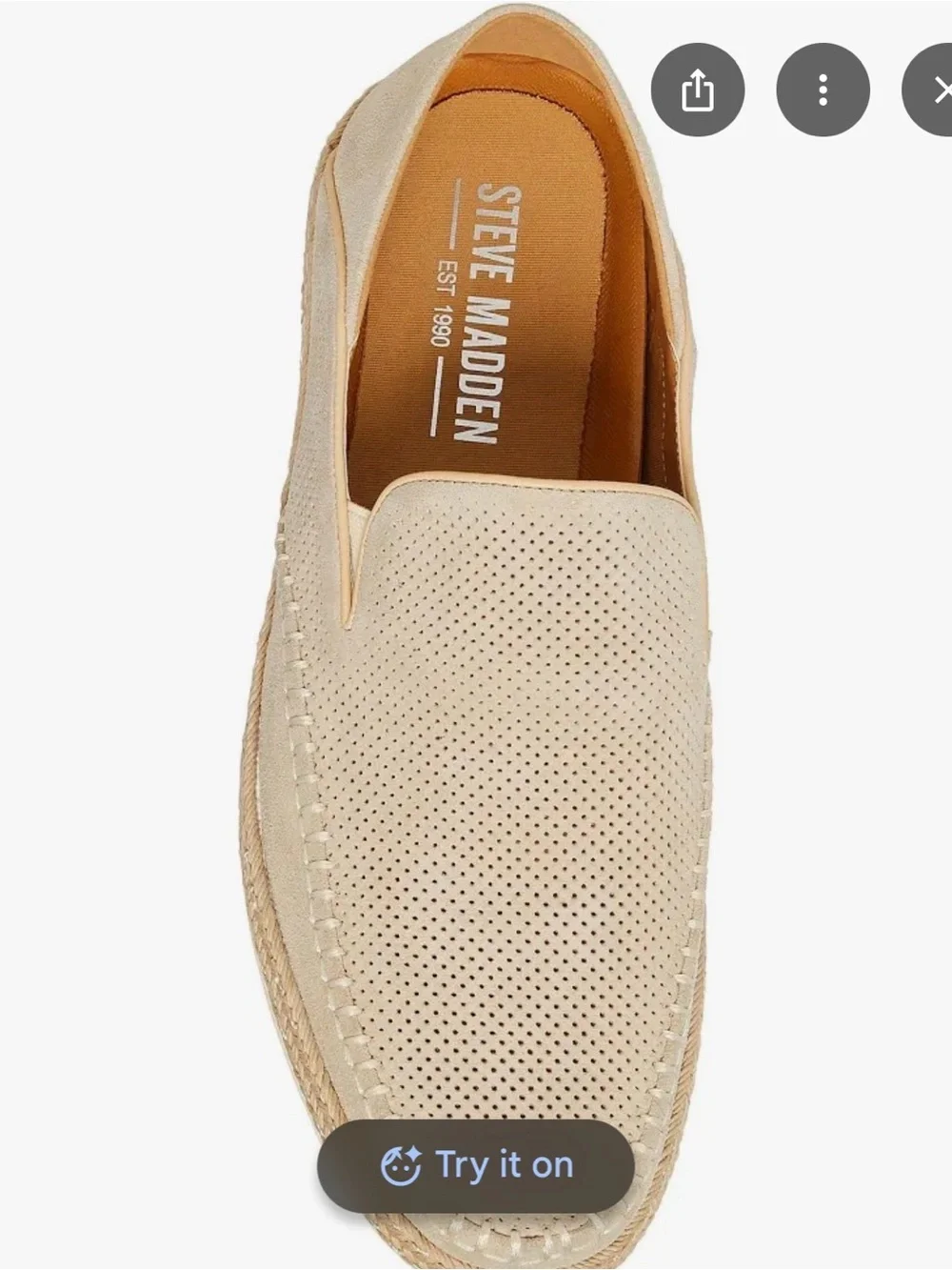 Steve Madden Cream Perforated Slip-On Loafer